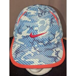 Nike Dri-Fit Hat Cap Strap Back Boys Youth Size 4/7 Blue Red Camouflage